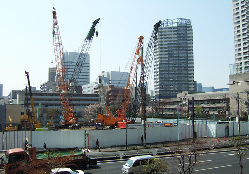 勝どき駅前再開発工事現場の写真