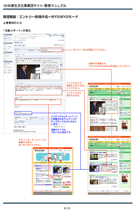 NHK厚生文化事業団サイト・管理マニュアルの図